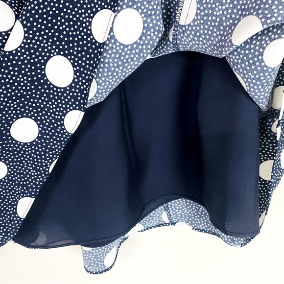 Boden Navy Polkadot Flare Midi Skirt Size 8P - Picture 3 of 6